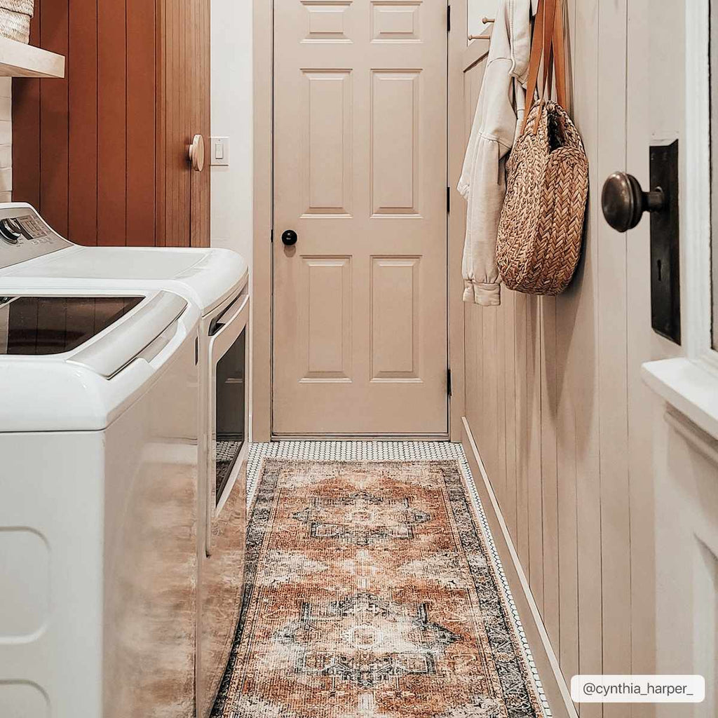 Rosman Distressed Washable Area Rug