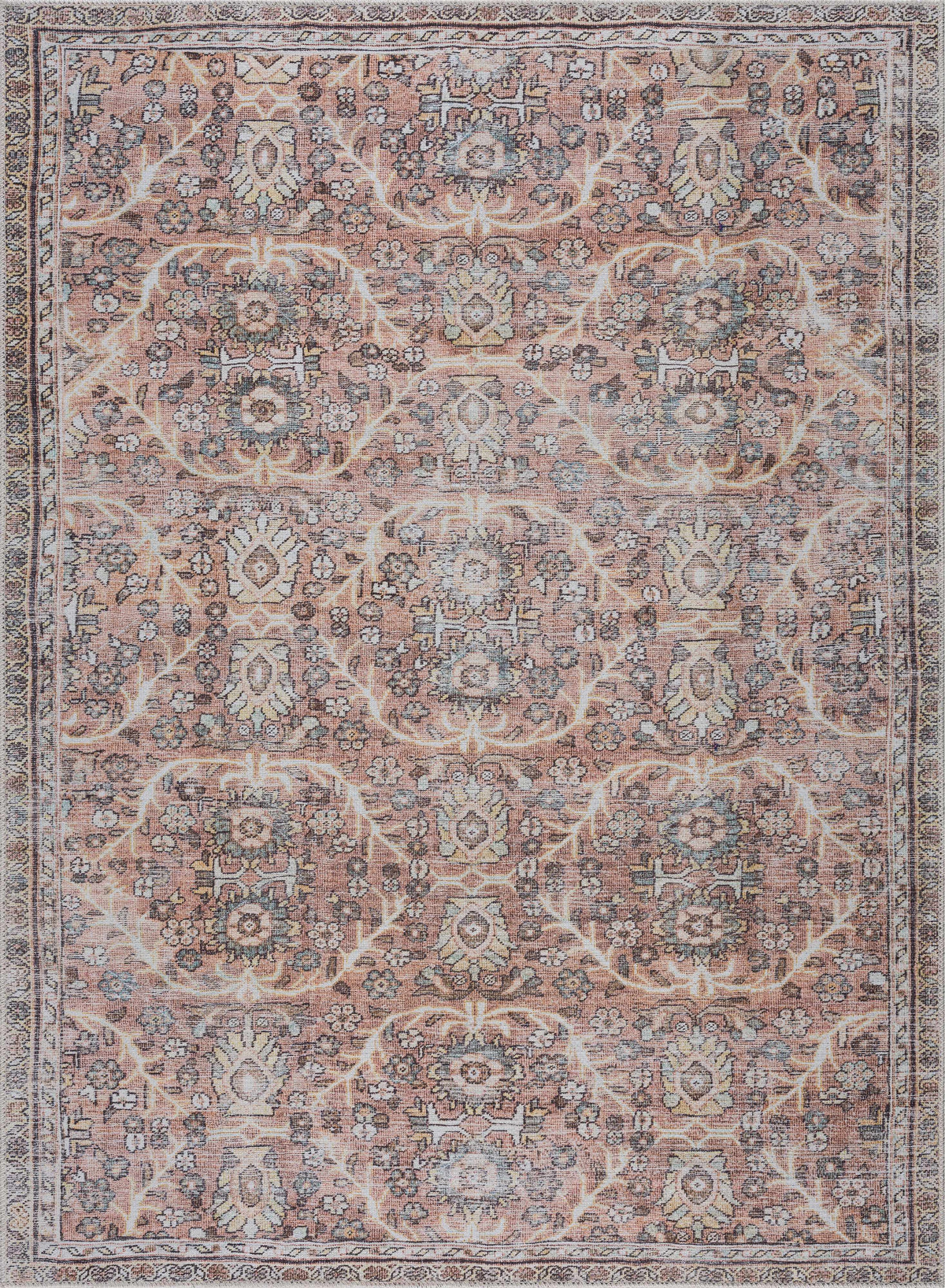 Flat Pile Urpi Red Washable Rug - Clearance