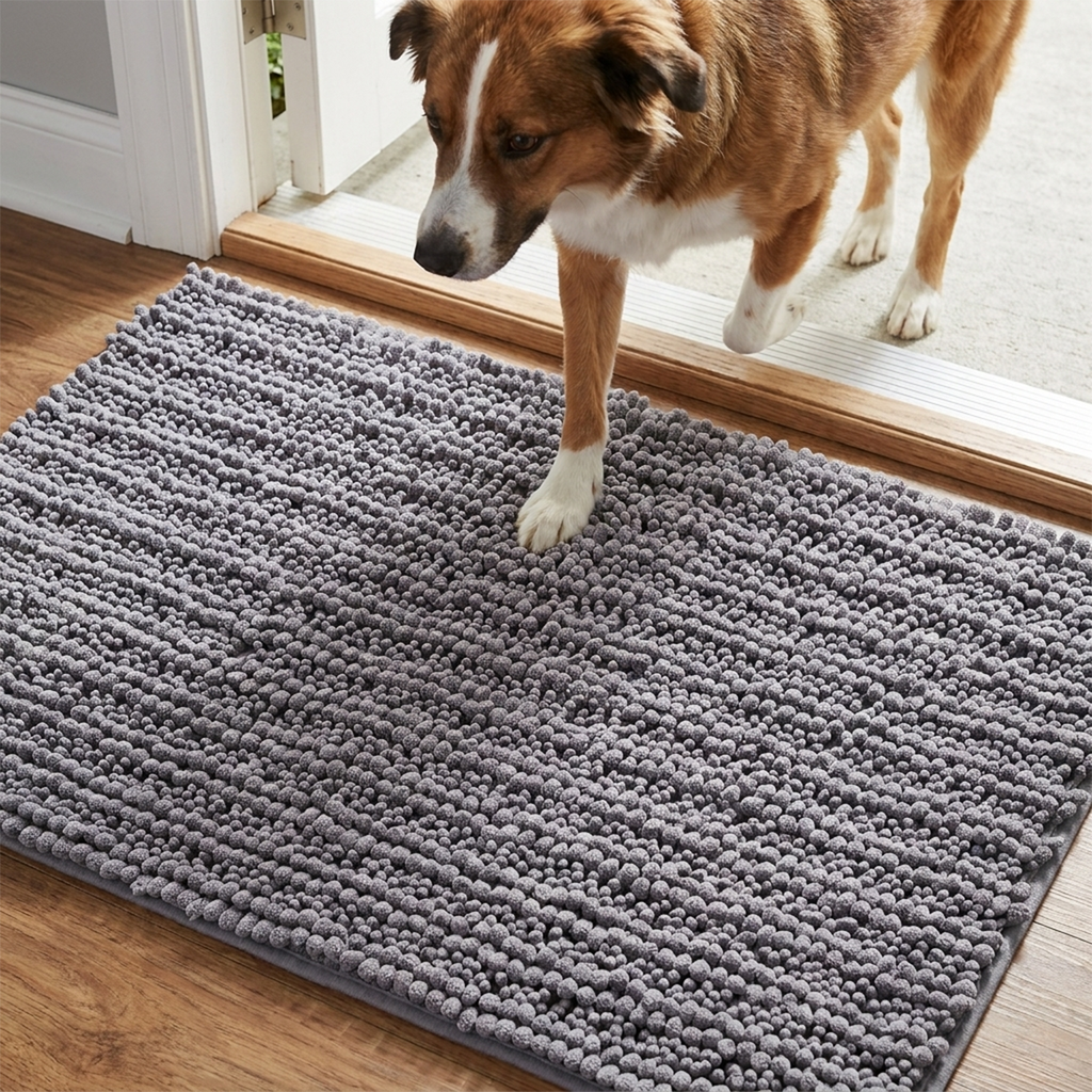 Muddy Mat® DuoMax Dog Door Mat for Muddy Paws – Dual-Texture Absorbent Mat Chenille Entryway Muddy Carpet®, Microfiber Quick Dry, Slip Resistant Machine Washable Indoor Mat