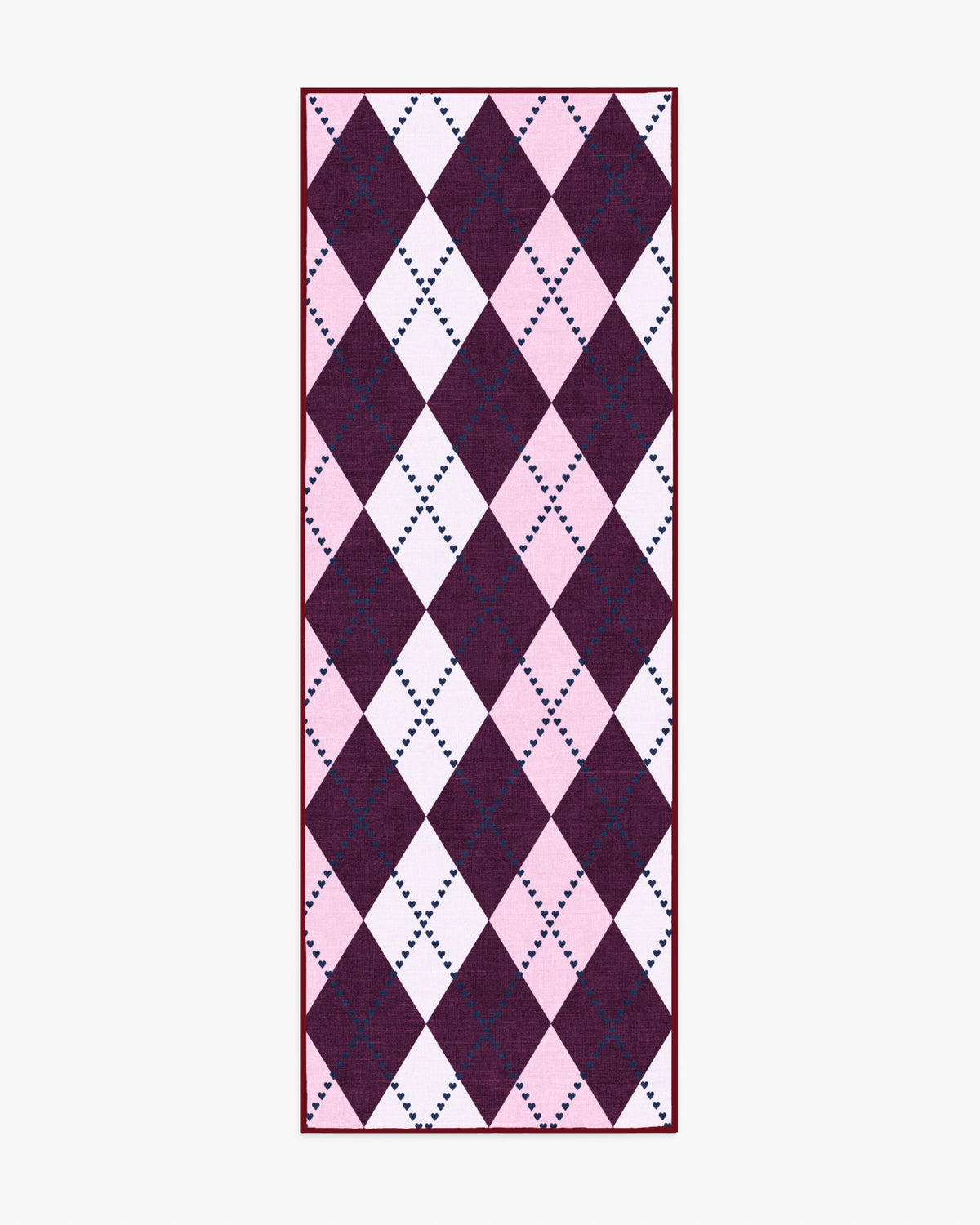 143 Argyle Burgundy & Pink Rug by Humberto Leon