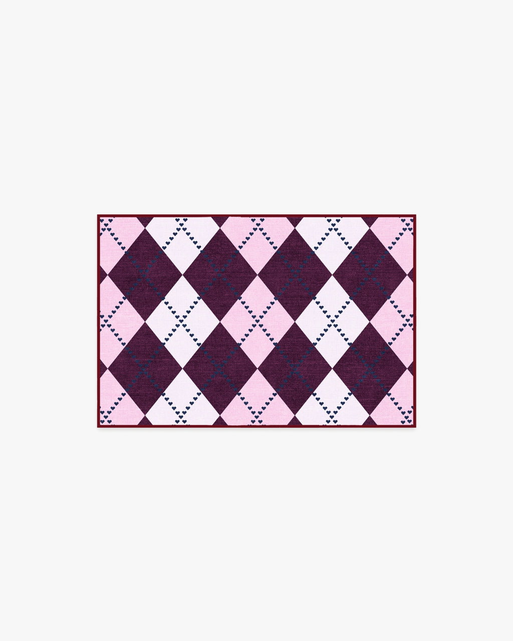 143 Argyle Burgundy & Pink Flatwoven Rug by Humberto Leon