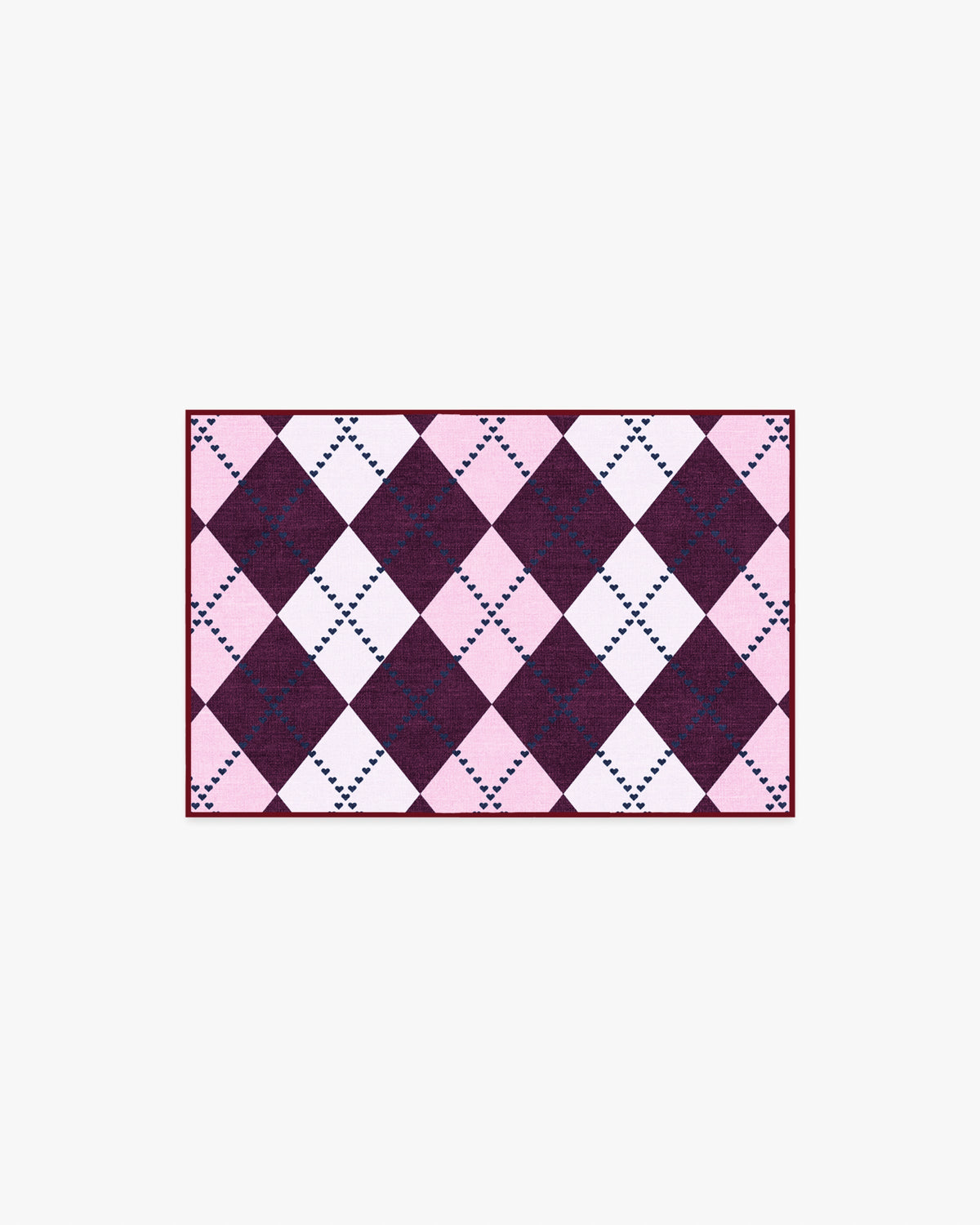 143 Argyle Burgundy & Pink Flatwoven Rug by Humberto Leon