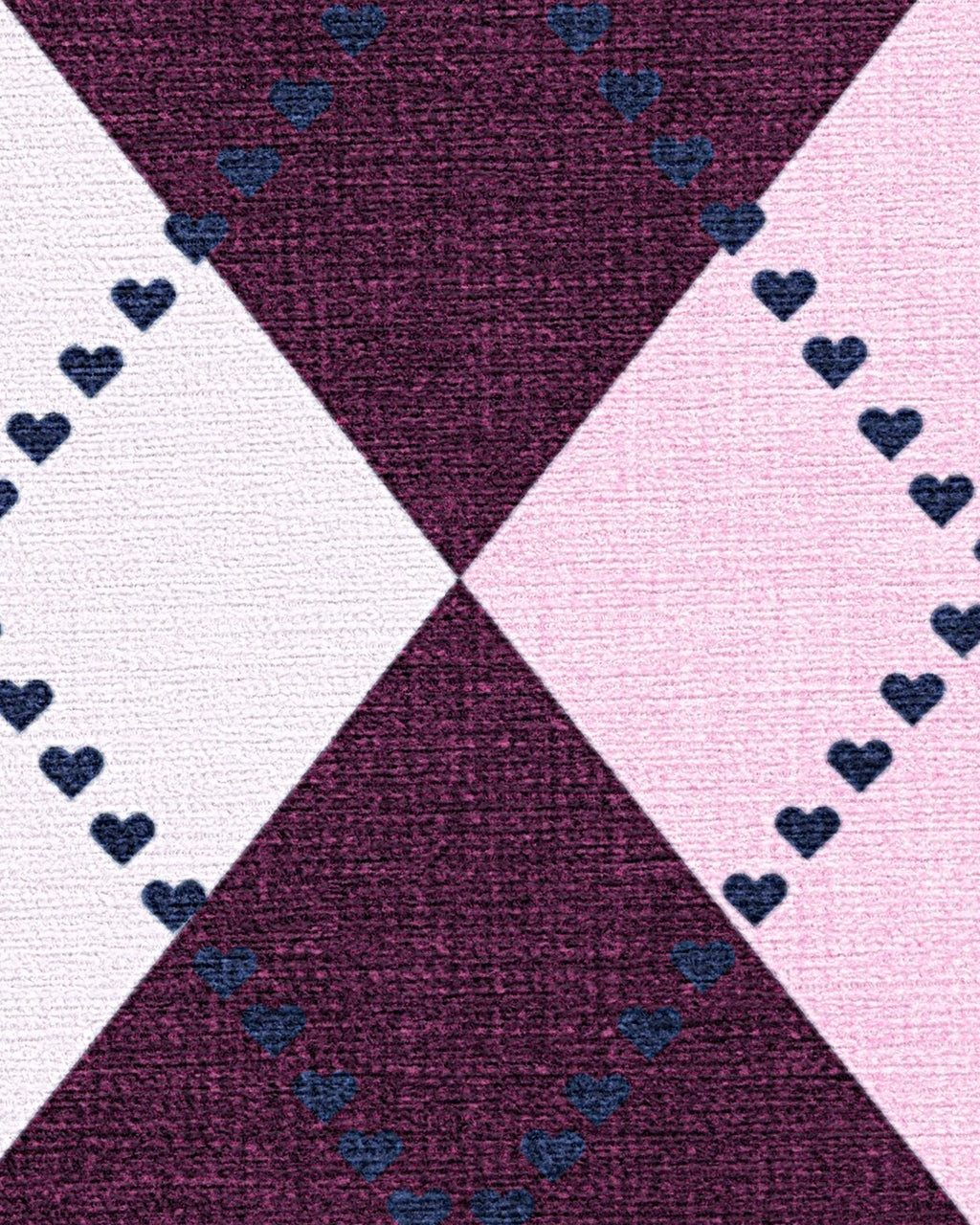 143 Argyle Burgundy & Pink Flatwoven Rug by Humberto Leon