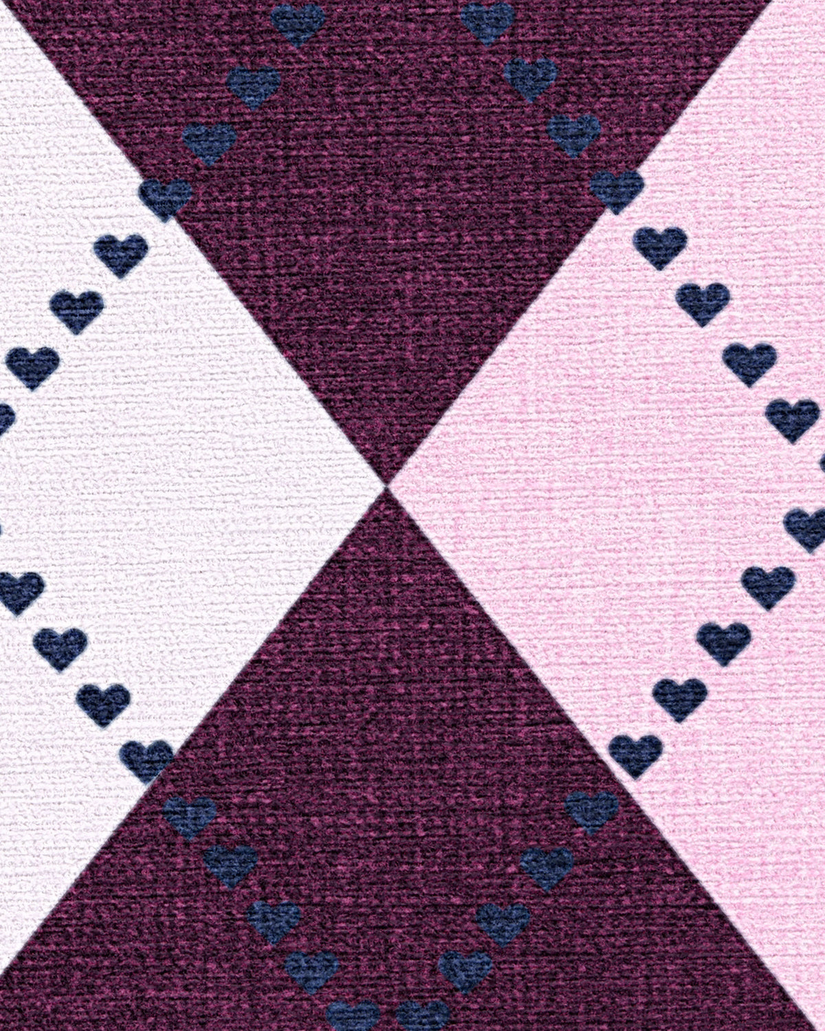 143 Argyle Burgundy & Pink Flatwoven Rug by Humberto Leon