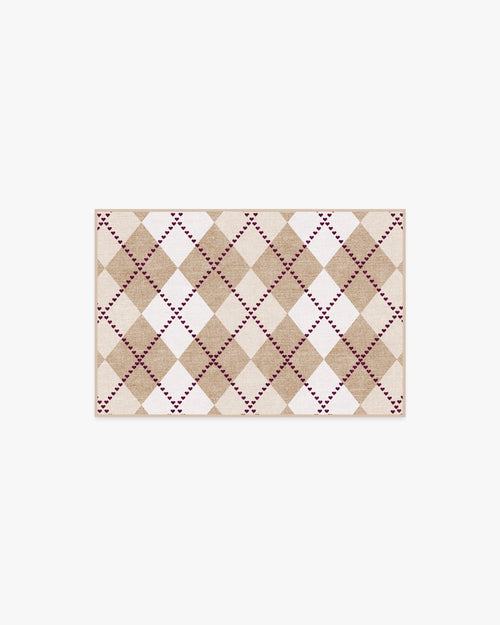 143 Argyle Khaki & Cream Rug by Humberto Leon