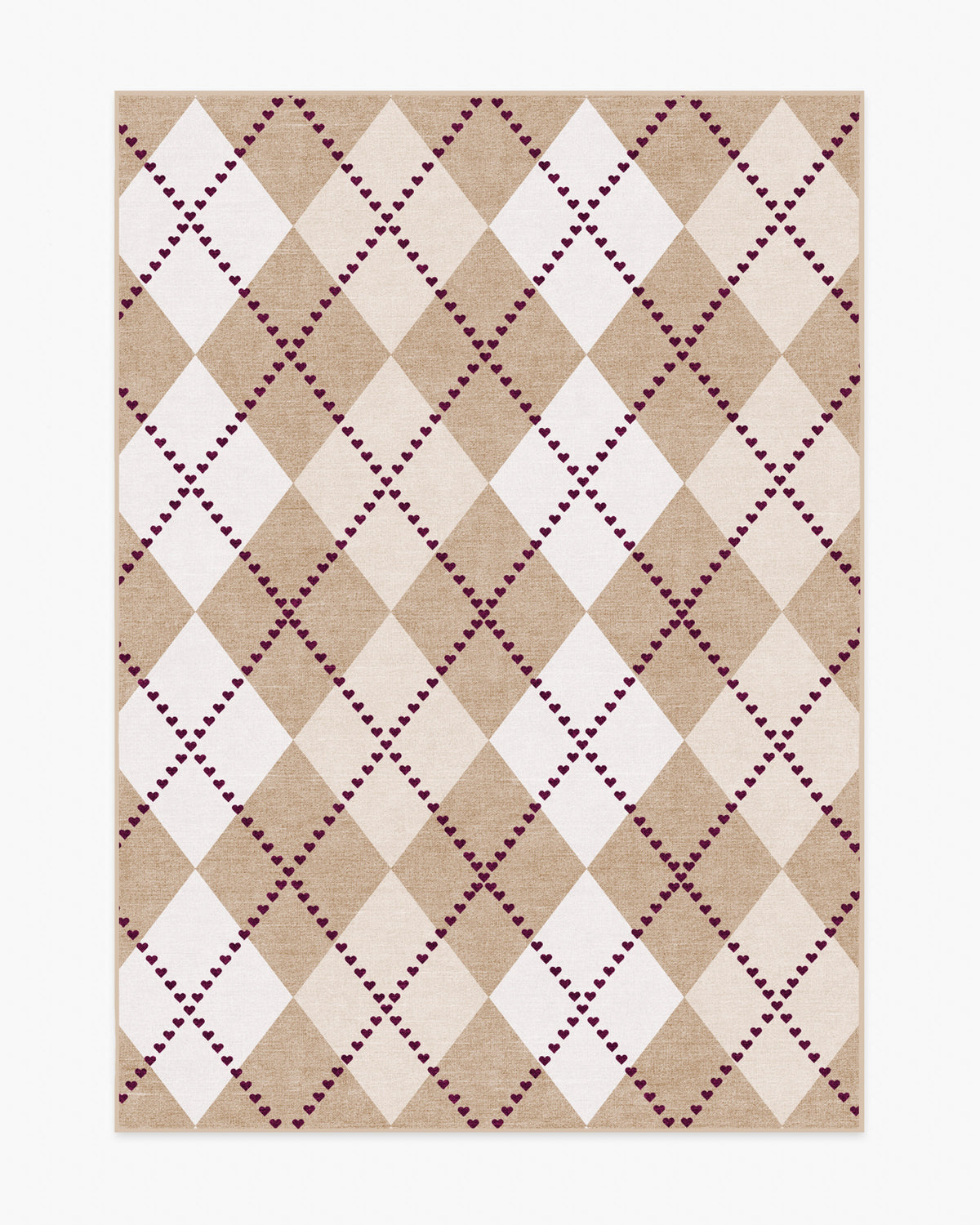 143 Argyle Khaki & Cream Rug by Humberto Leon