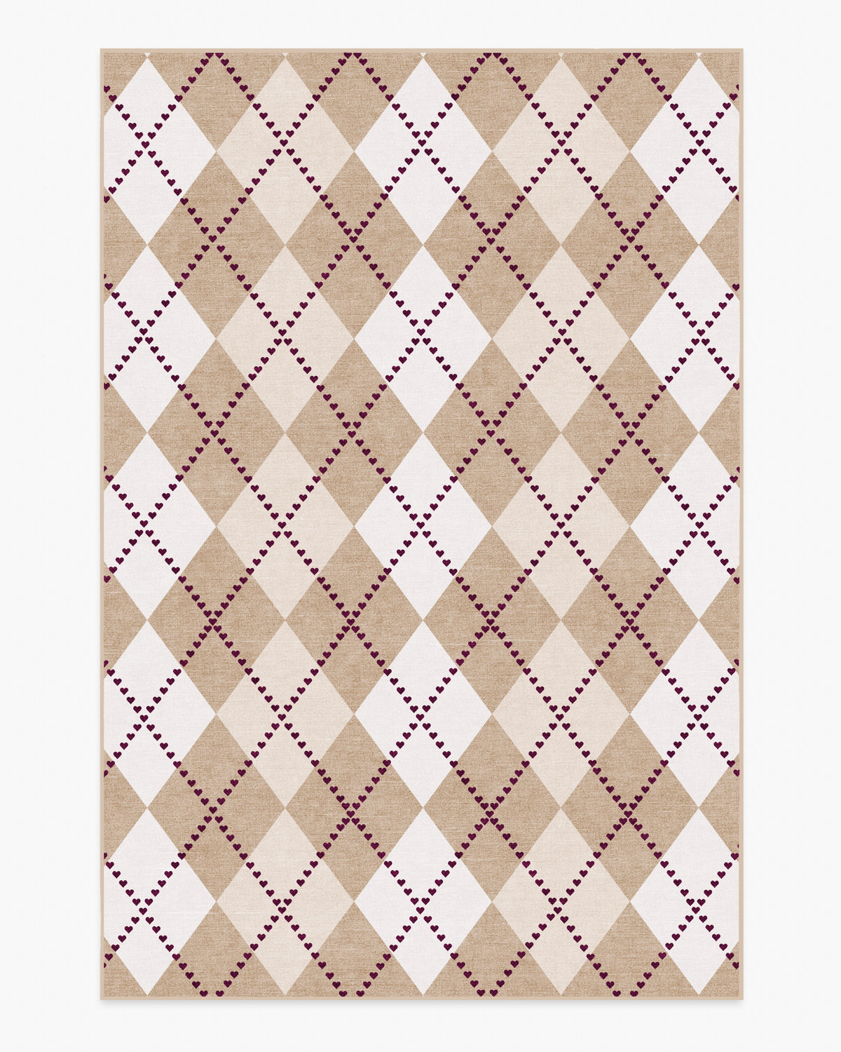 143 Argyle Khaki & Cream Rug by Humberto Leon