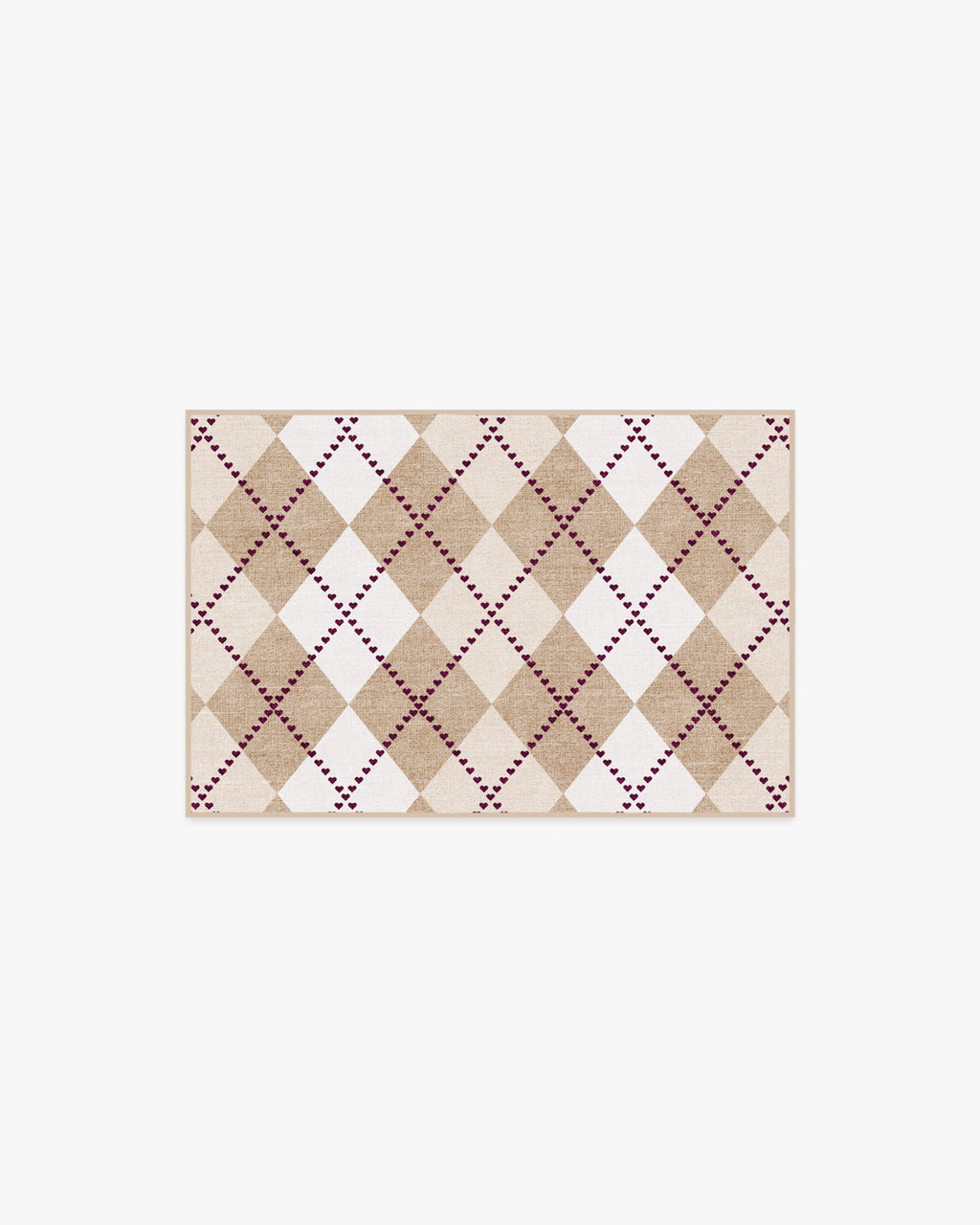 143 Argyle Khaki & Cream Flatwoven Rug by Humberto Leon