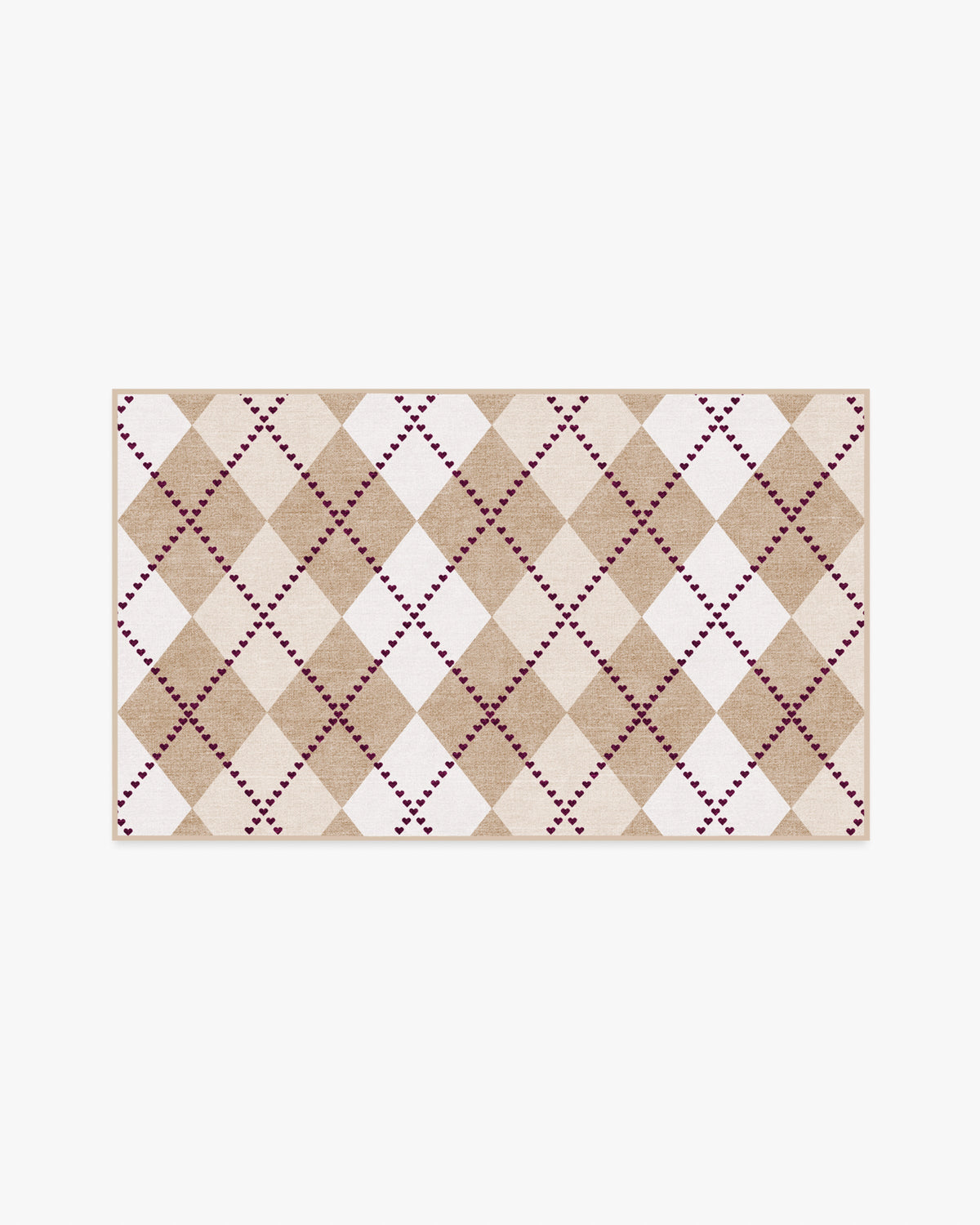 143 Argyle Khaki & Cream Flatwoven Rug by Humberto Leon