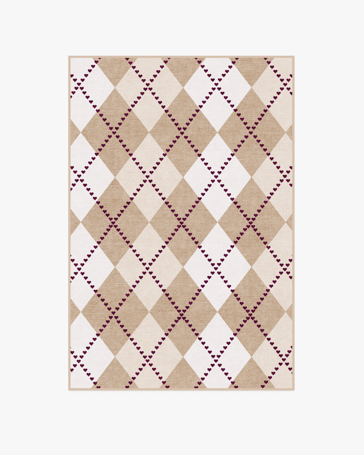143 Argyle Khaki & Cream Flatwoven Rug by Humberto Leon