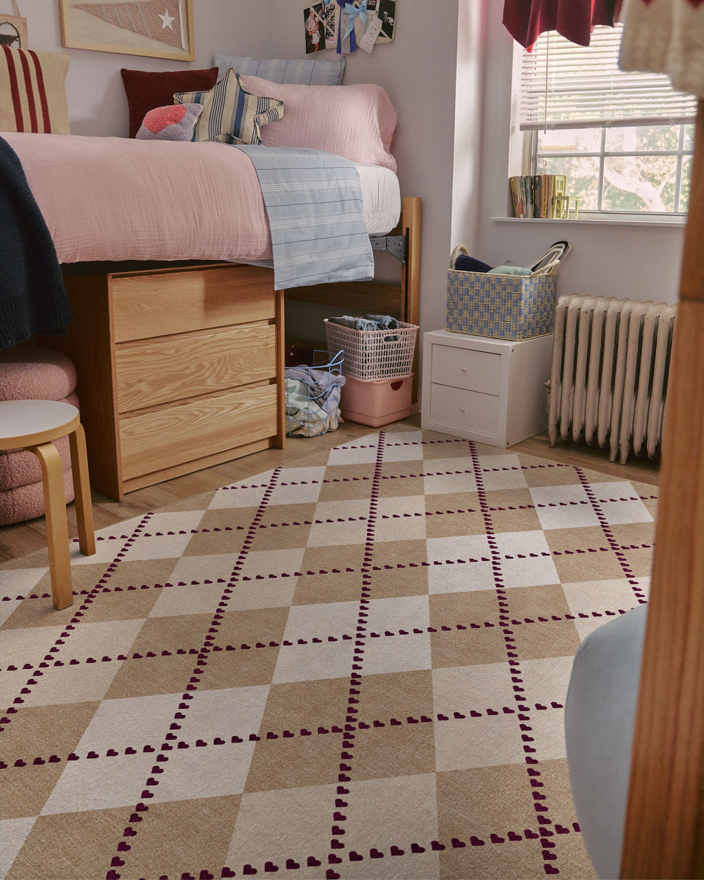 143 Argyle Khaki & Cream Rug by Humberto Leon