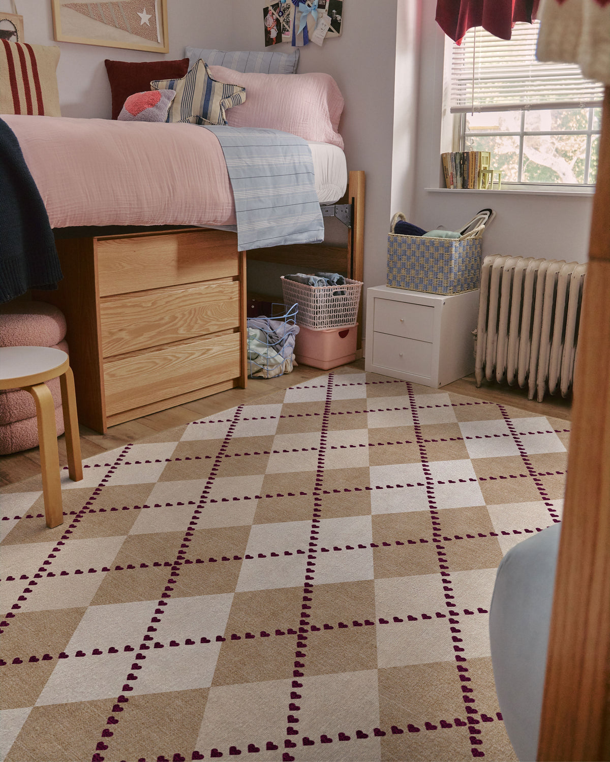 143 Argyle Khaki & Cream Rug by Humberto Leon