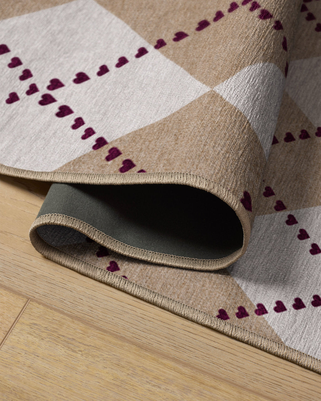 143 Argyle Khaki & Cream Flatwoven Rug by Humberto Leon