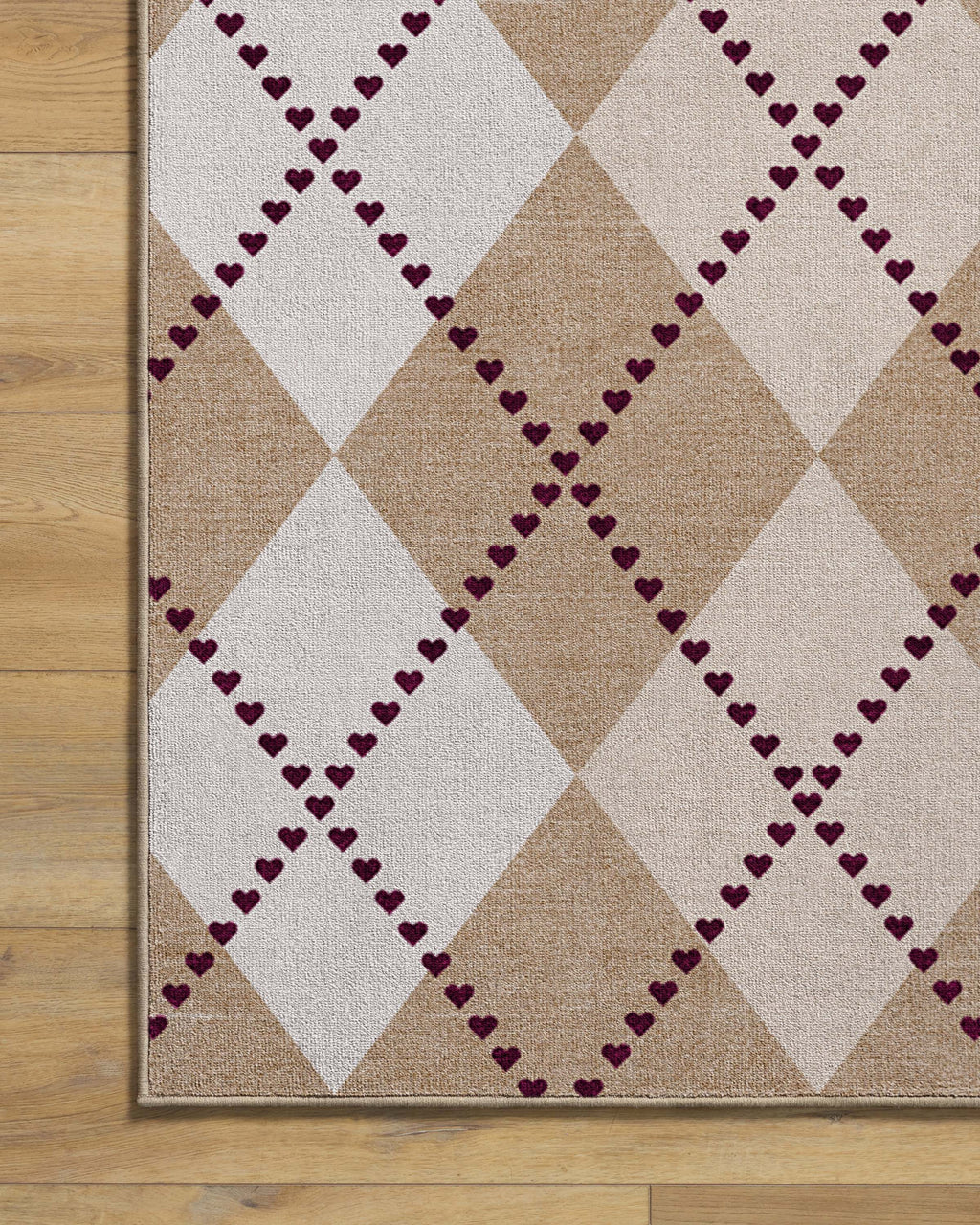 143 Argyle Khaki & Cream Rug by Humberto Leon