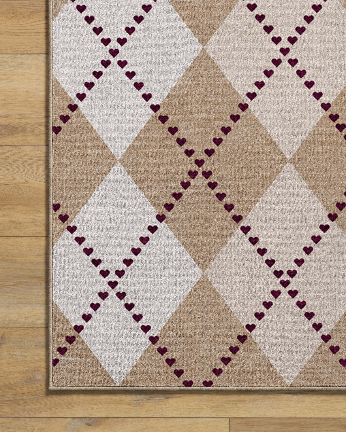 143 Argyle Khaki & Cream Rug by Humberto Leon