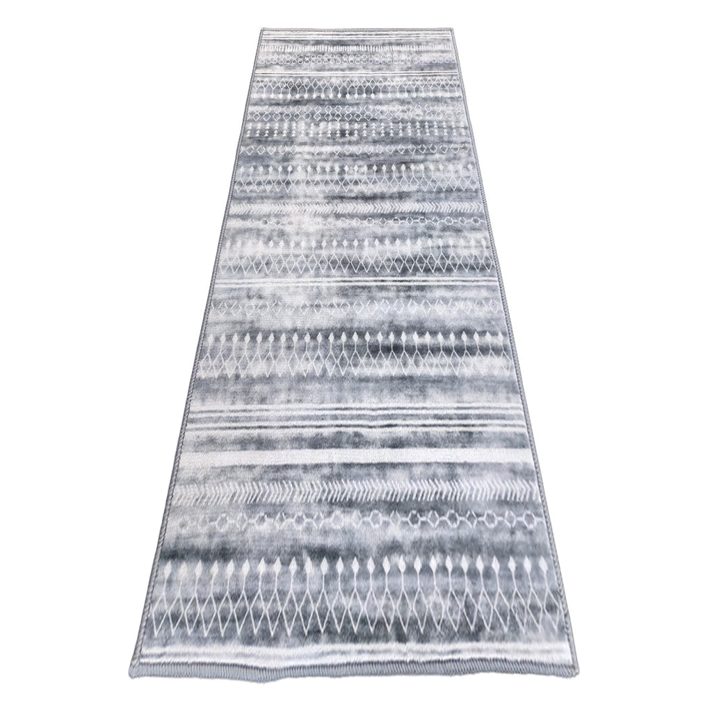 Muddy Carpet Greyline Washable Area Rugs for Living Room, Bedroom & Dining Room – Modern Soft Low Pile Non Slip Carpet – Pet Friendly Waterproof Foldable Rugs for Home