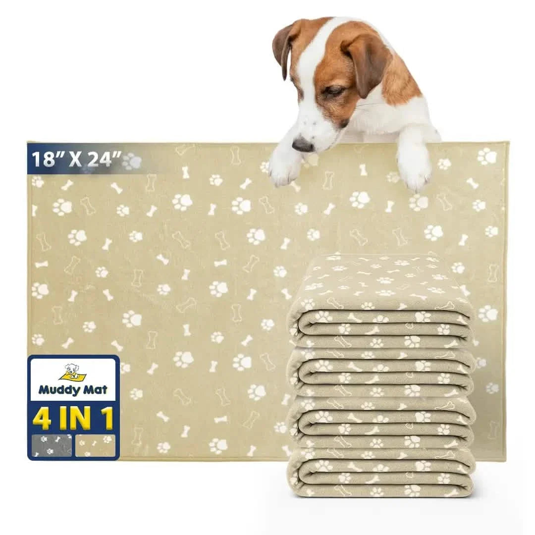 Muddy Mat® Washable Pee Pads for Dogs, Super Absorbent Reusable Puppy Pads–100% Waterproof Pee & Potty Training Pads for Pets, Non-Slip Dog Pads for Crates, Playpens and Floors