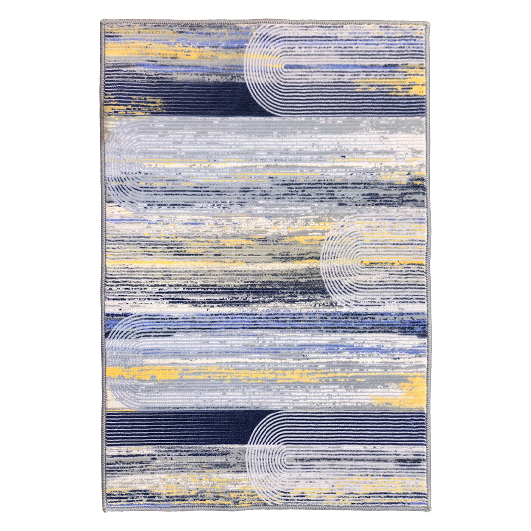 Muddy Carpet Horizon Washable Area Rugs for Living Room, Bedroom & Dining Room – Modern Soft Low Pile Non Slip Carpet – Pet Friendly Waterproof Foldable Rugs for Home