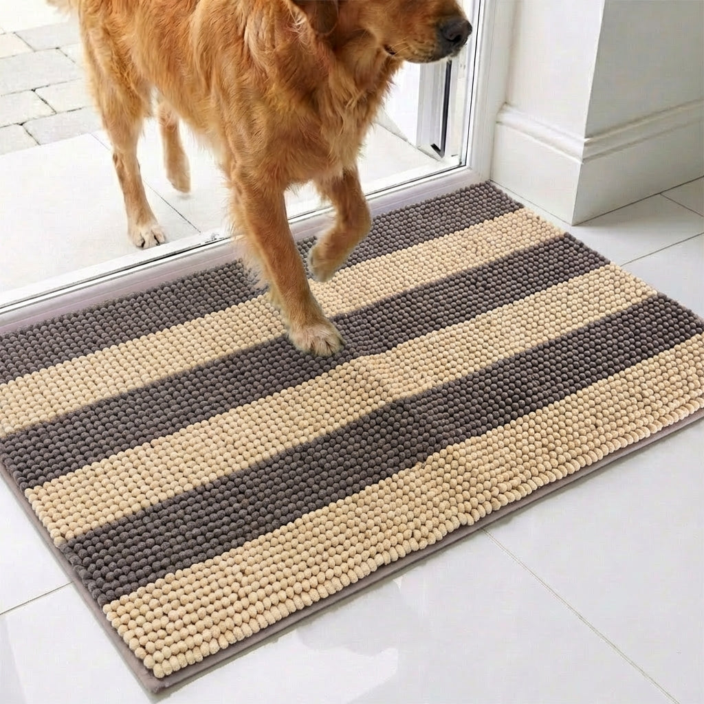Muddy Mat® Horizontal Loop Design Super Absorbent Chenille Dog Door Mat for Muddy Paws – Non-Slip, Machine Washable Indoor Entry Rug, Quick-Dry Pet Mat for Entryway