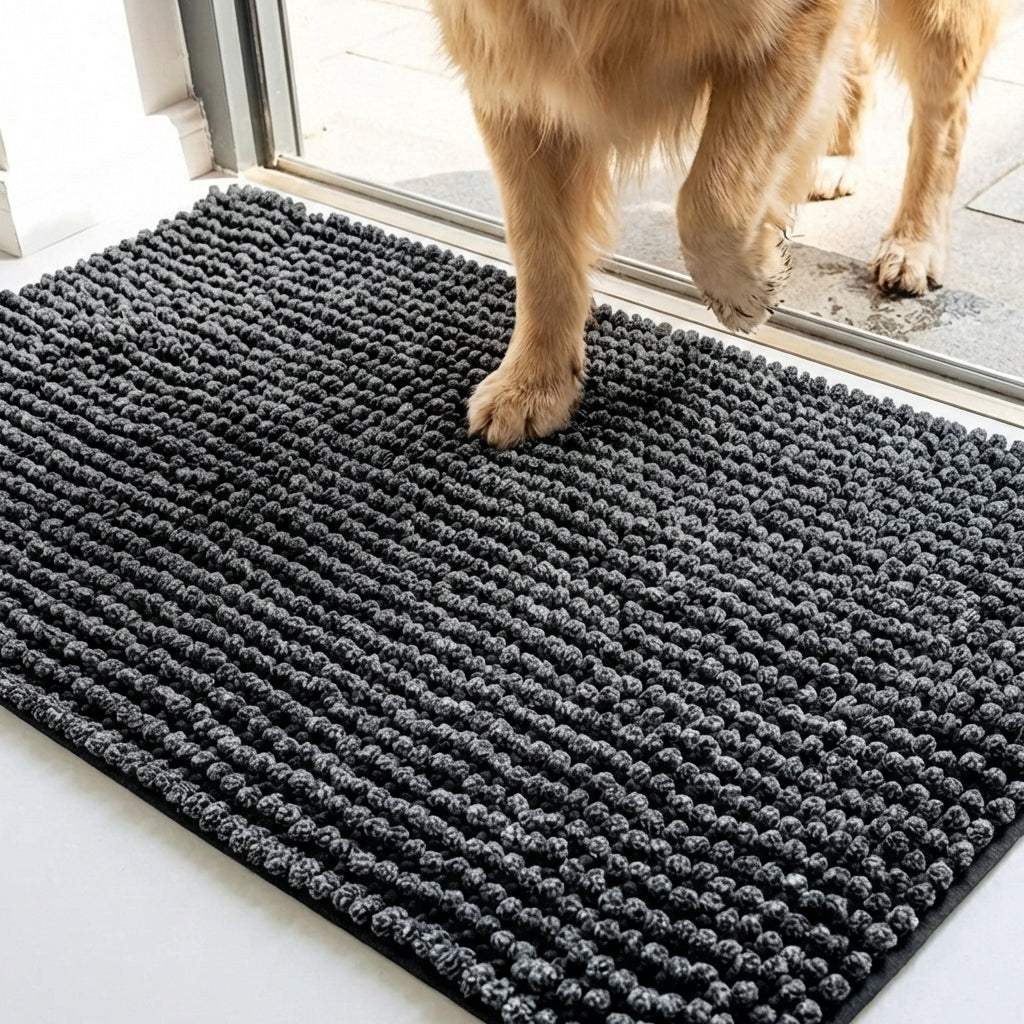 Muddy Mat® T.Max Dual Tone Indoor Dog Door Mat & Bathroom Rugs – Non Slip Chenille Entryway Rug for Muddy Paws, Super Absorbent Washable Front Door Mat, Quick Dry Bath Mat
