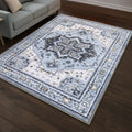 Muddy Carpet Azure Washable Area Rugs for Living Room, Bedroom & Dining Room – Modern Soft Low Pile Non Slip Carpet – Pet Friendly Waterproof Foldable Rugs for Home