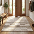 Muddy Carpet Brickline Washable Area Rugs for Living Room, Bedroom & Dining Room – Modern Soft Low Pile Non Slip Carpet – Pet Friendly Waterproof Foldable Rugs for Home