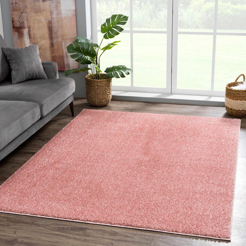 Judy Pink Plush Washable Area Rug