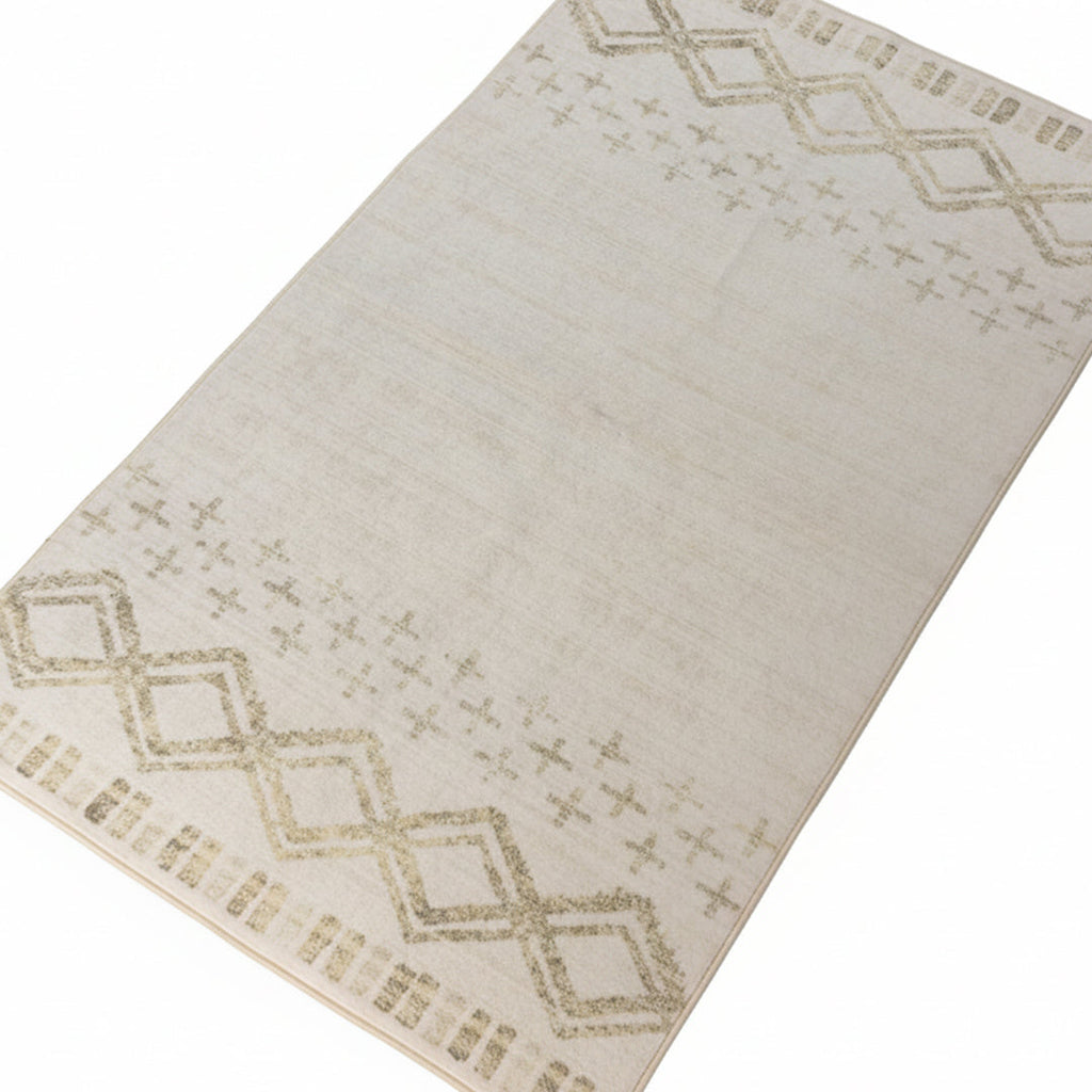 Muddy Carpet Tribal Washable Area Rugs for Living Room, Bedroom & Dining Room – Modern Soft Low Pile Non Slip Carpet – Pet Friendly Waterproof Foldable Rugs for Home