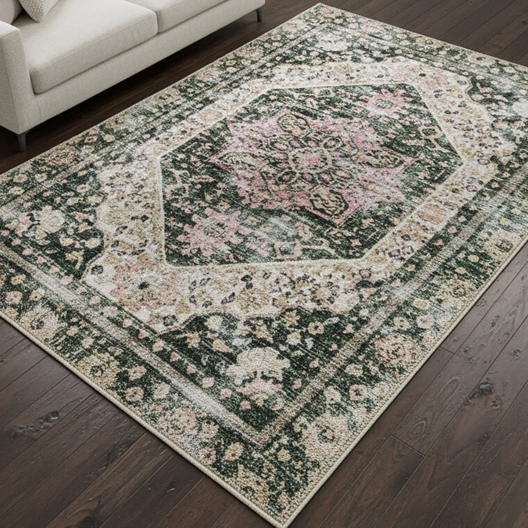 Muddy Carpet Eden Washable Area Rugs for Living Room, Bedroom & Dining Room – Modern Soft Low Pile Non Slip Carpet – Pet Friendly Waterproof Foldable Rugs for Home