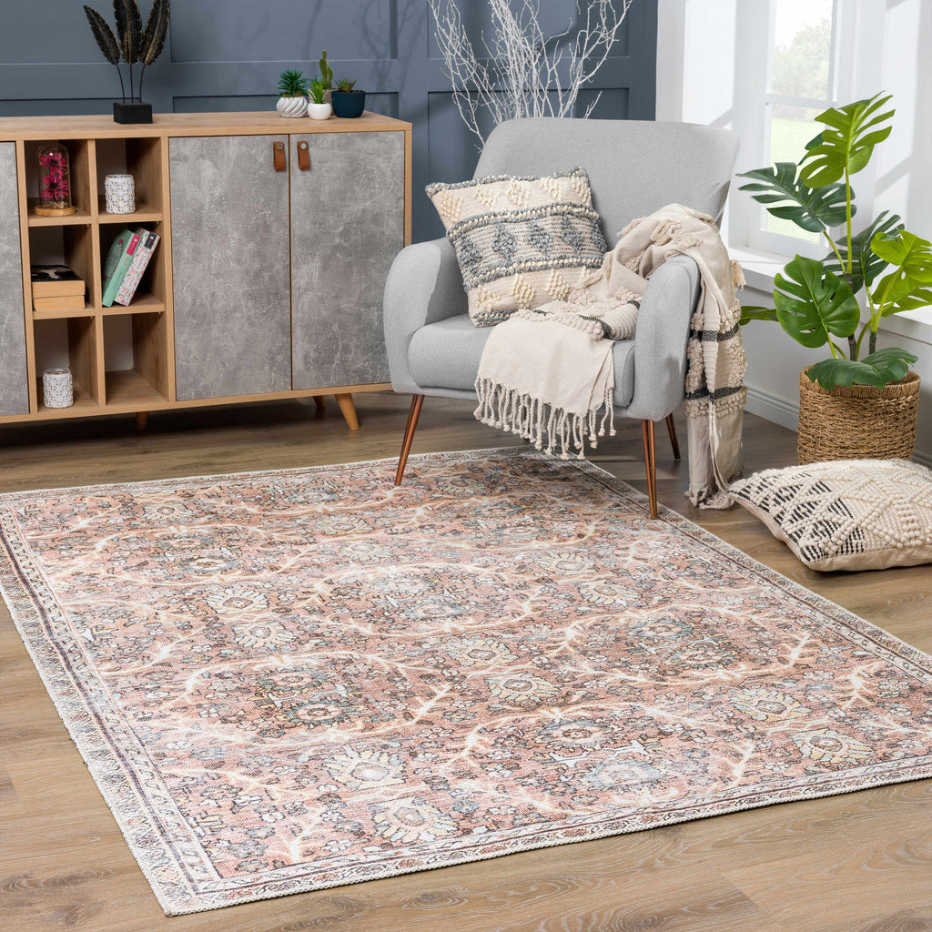 Flat Pile Urpi Red Washable Rug - Clearance