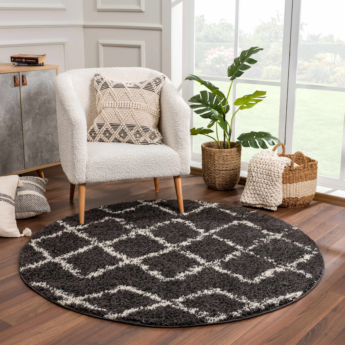 Wallagrass Black Moroccan Shag Rug - Clearance