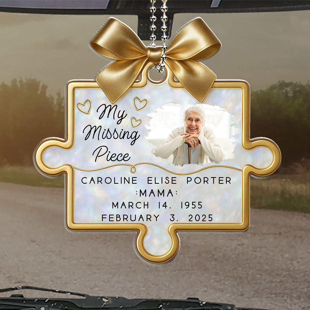 A Piece Of Our Hearts Lives With You - Personalized Car Ornament