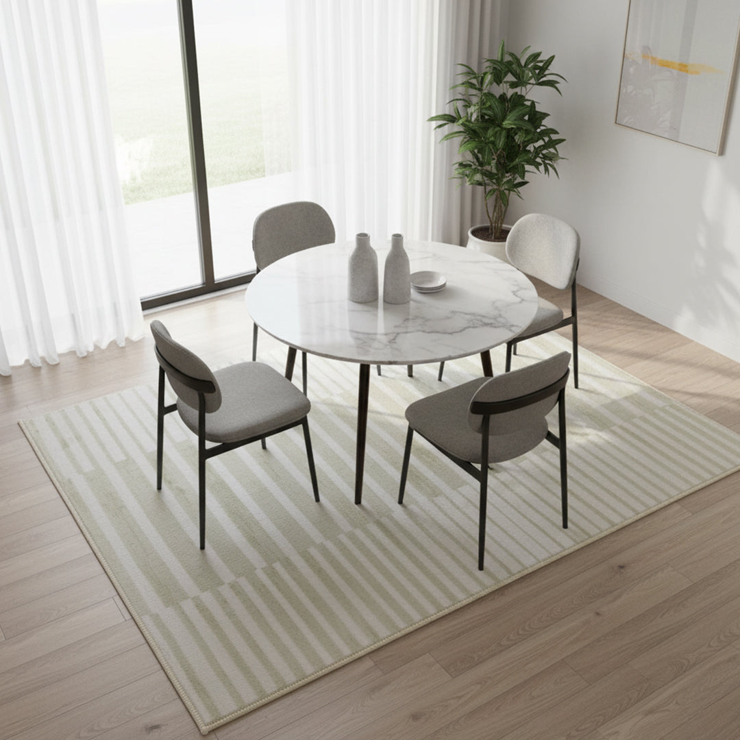 Muddy Carpet Creamline Washable Area Rugs for Living Room, Bedroom & Dining Room – Modern Soft Low Pile Non Slip Carpet – Pet Friendly Waterproof Foldable Rugs for Home
