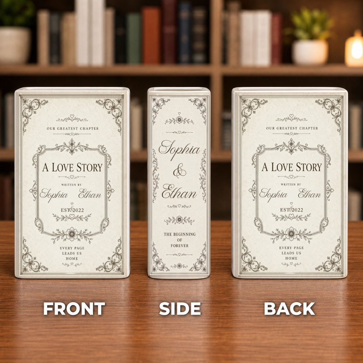 A New Chapter Begins With You - Personalized Ceramic Book Vase
