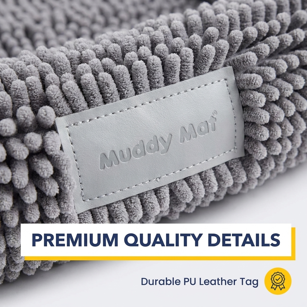 Muddy Mat® Rectangle Dog Bed — Real Memory Foam Support, Cozy Chenille Cover, Machine Washable | Fits Small to Large Dogs