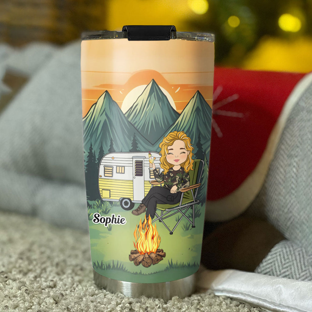 A Wise Woman Once Said And Went Camping - Personalized Tumbler