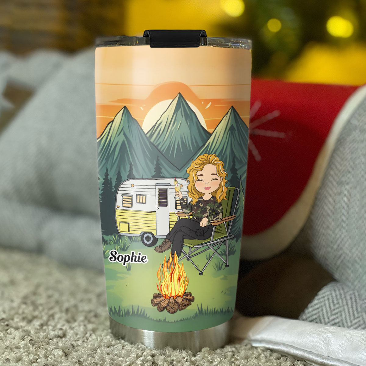 A Wise Woman Once Said And Went Camping - Personalized Tumbler