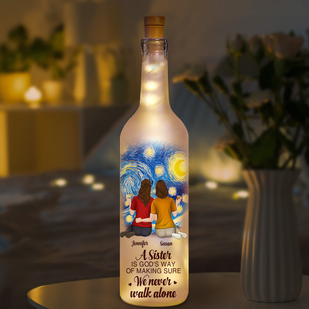 A Sister Is God Way - Personalized Bottle Lamp