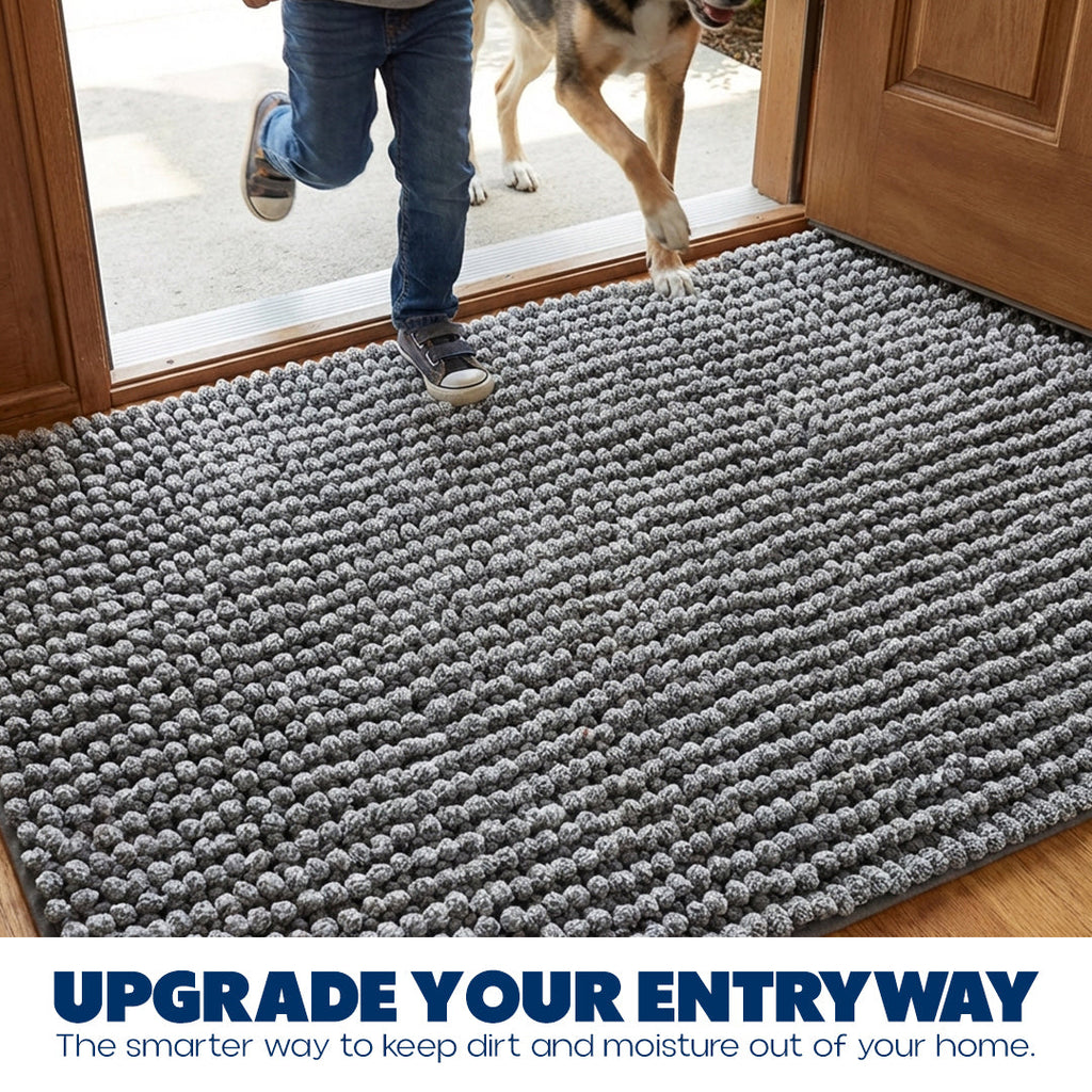Muddy Mat® T.Max Dual Tone Indoor Dog Door Mat & Bathroom Rugs – Non Slip Chenille Entryway Rug for Muddy Paws, Super Absorbent Washable Front Door Mat, Quick Dry Bath Mat