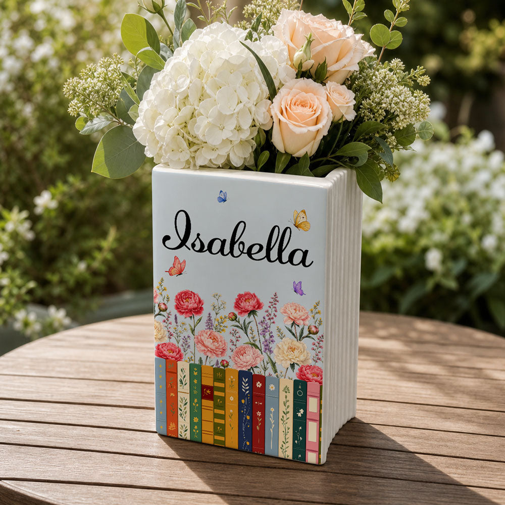 A Story In Every Flower - Personalized Ceramic Book Vase