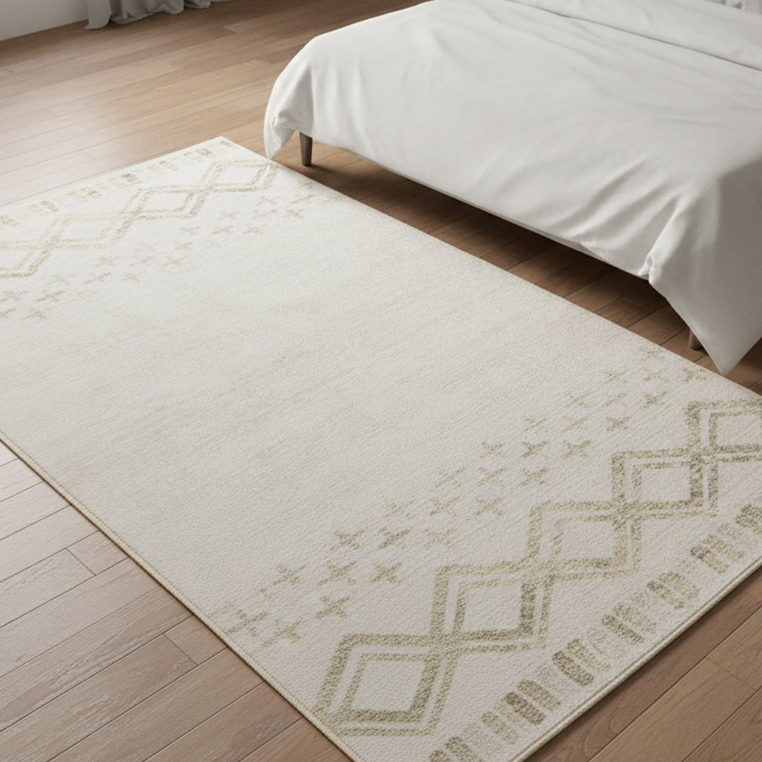 Muddy Carpet Tribal Washable Area Rugs for Living Room, Bedroom & Dining Room – Modern Soft Low Pile Non Slip Carpet – Pet Friendly Waterproof Foldable Rugs for Home