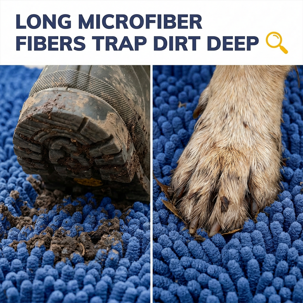 Muddy Mat® DuoMax Dog Door Mat for Muddy Paws – Dual-Texture Absorbent Mat Chenille Entryway Muddy Carpet®, Microfiber Quick Dry, Slip Resistant Machine Washable Indoor Mat