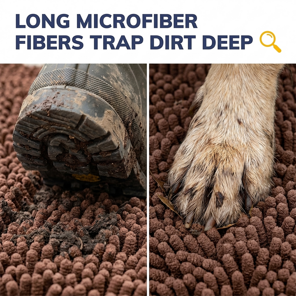 Muddy Mat® DuoMax Dog Door Mat for Muddy Paws – Dual-Texture Absorbent Mat Chenille Entryway Muddy Carpet®, Microfiber Quick Dry, Slip Resistant Machine Washable Indoor Mat