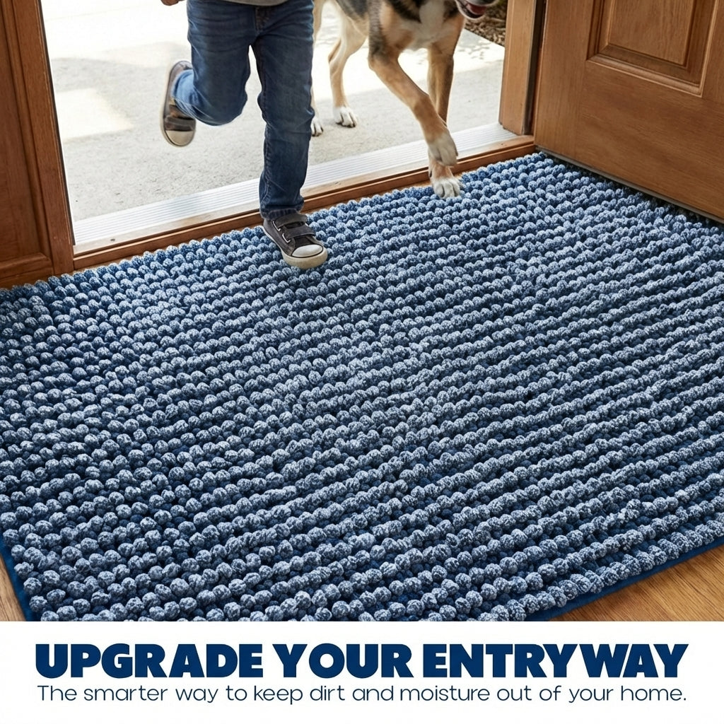 Muddy Mat® T.Max Dual Tone Indoor Dog Door Mat & Bathroom Rugs – Non Slip Chenille Entryway Rug for Muddy Paws, Super Absorbent Washable Front Door Mat, Quick Dry Bath Mat