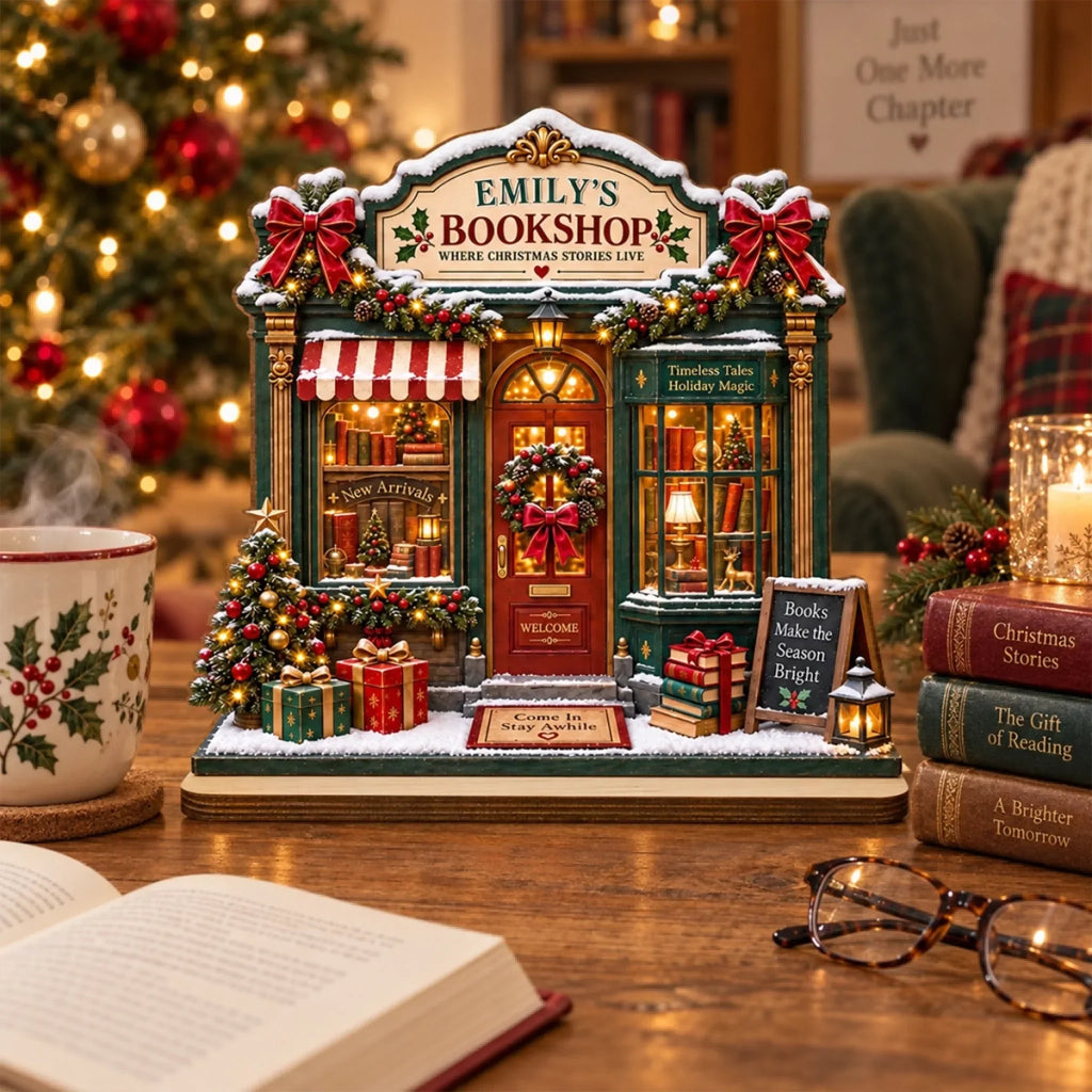 A Cozy Place For Stories - Personalized 2-Layer Wood Plaque With Flat Base