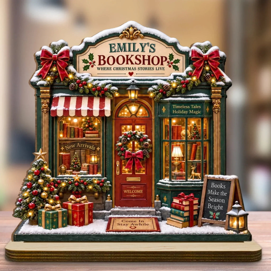 A Cozy Place For Stories - Personalized 2-Layer Wood Plaque With Flat Base