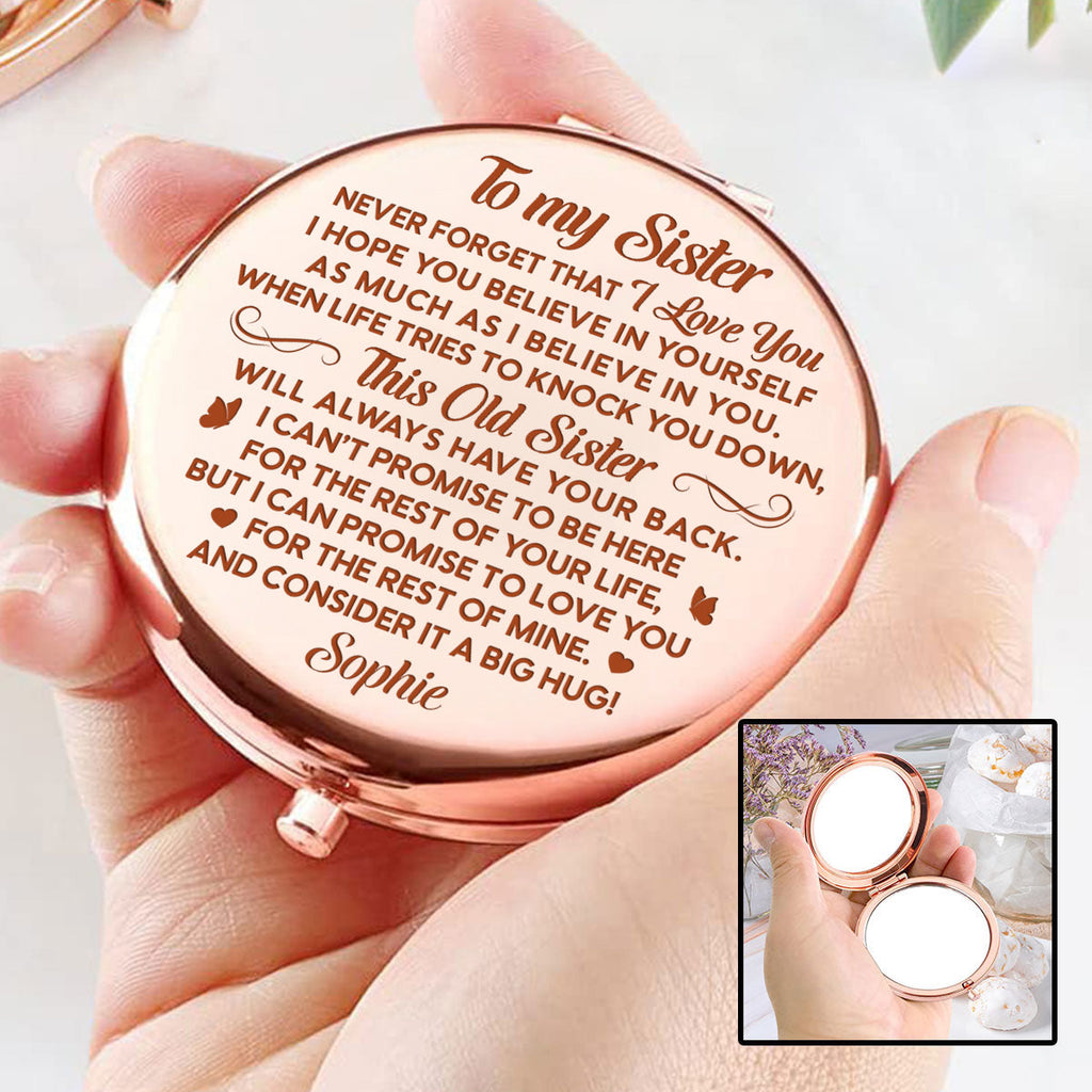 A Big Hug For My Sister - Personalize Compact Mirror