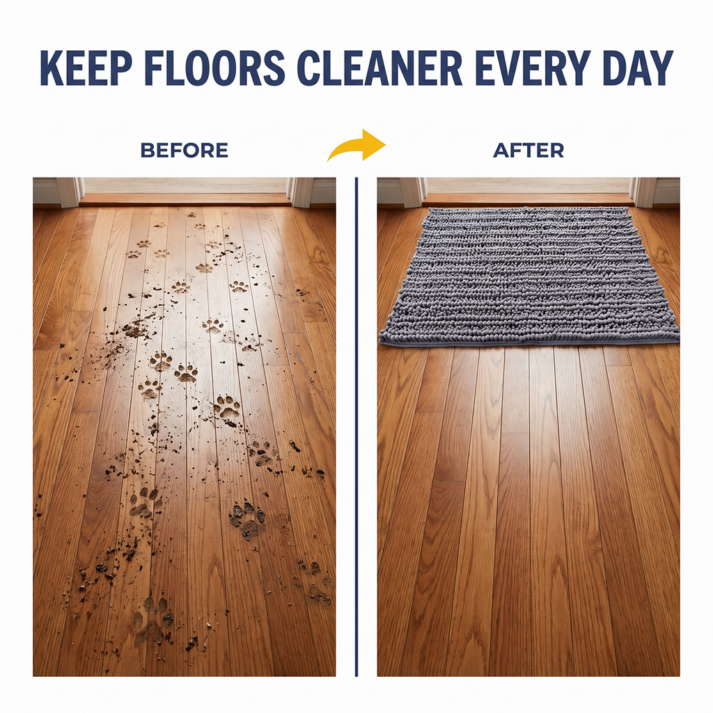 Muddy Mat® DuoMax Dog Door Mat for Muddy Paws – Dual-Texture Absorbent Mat Chenille Entryway Muddy Carpet®, Microfiber Quick Dry, Slip Resistant Machine Washable Indoor Mat