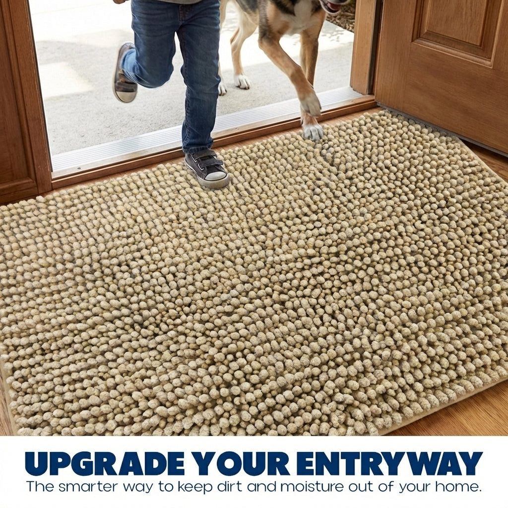 Muddy Mat® T.Max Dual Tone Indoor Dog Door Mat & Bathroom Rugs – Non Slip Chenille Entryway Rug for Muddy Paws, Super Absorbent Washable Front Door Mat, Quick Dry Bath Mat