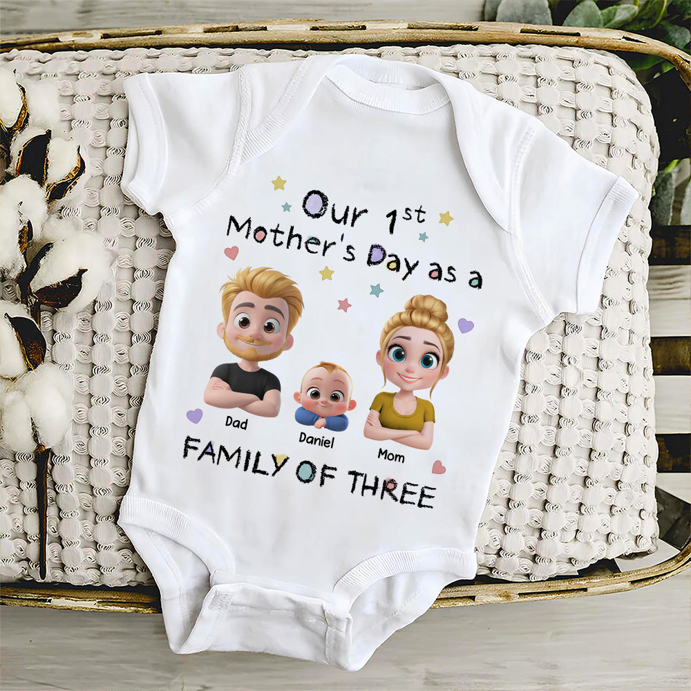 A Family Of Three - Personalized Baby Onesie
